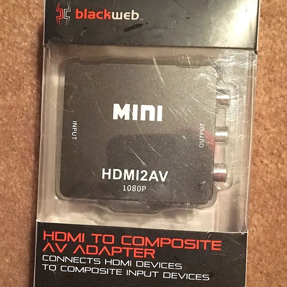 BLACKWEB HDMI TO COMPOSITE AV ADAPTER MINI HDMI2AV 1080@60Hz